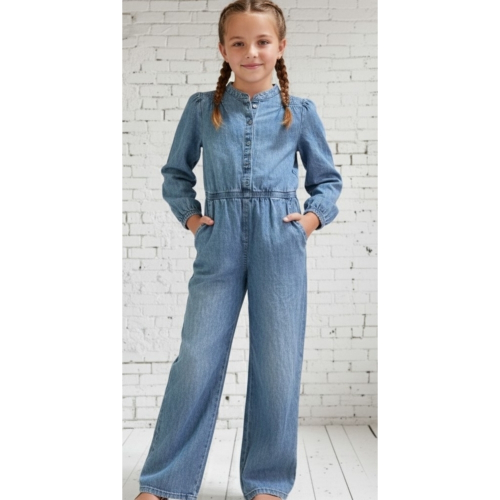 Gap Long Sleeve Denim Jumpsuit Size L